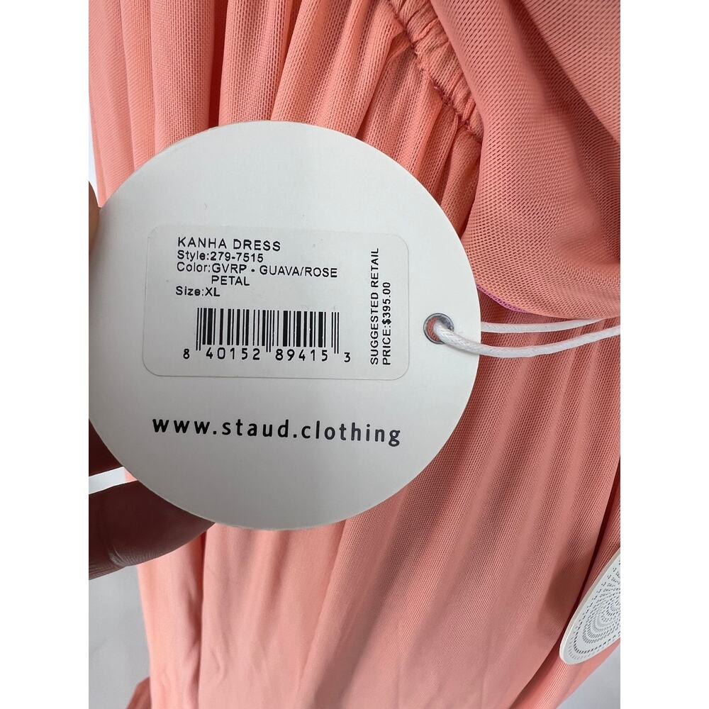 STAUD Kanha Reversible Mesh Halter Maxi Dress Orange Pink XL - Picture 13 of 13